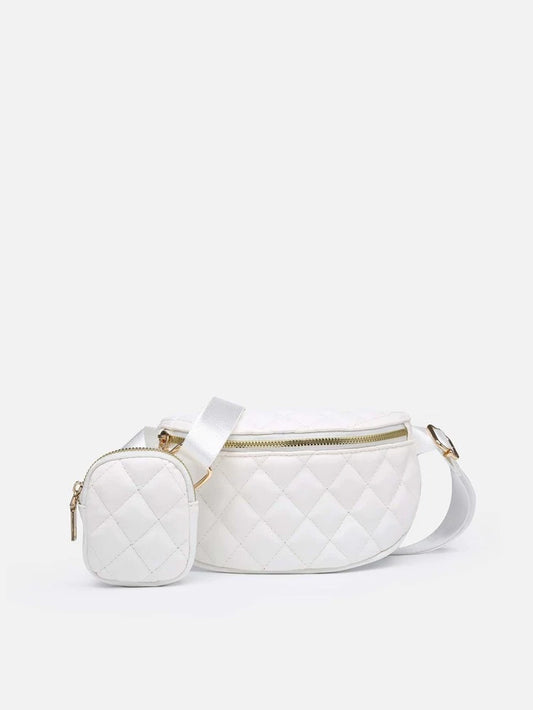 Mini Geometric Quilted Waist Bag