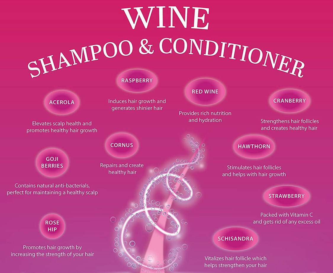 Wine Shampoo & Conditioner For Damage Free