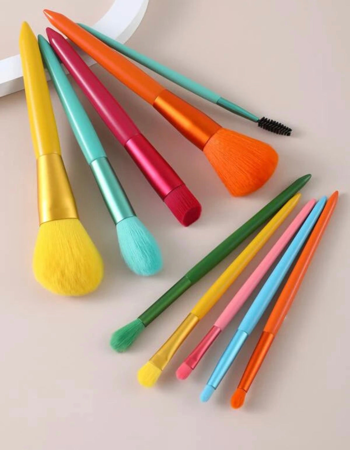 10pc rainbow brush set